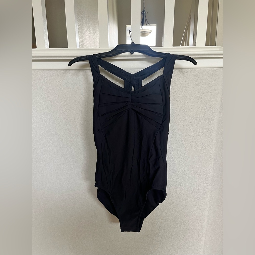 Black Leotard, Large, High cut, Spandex